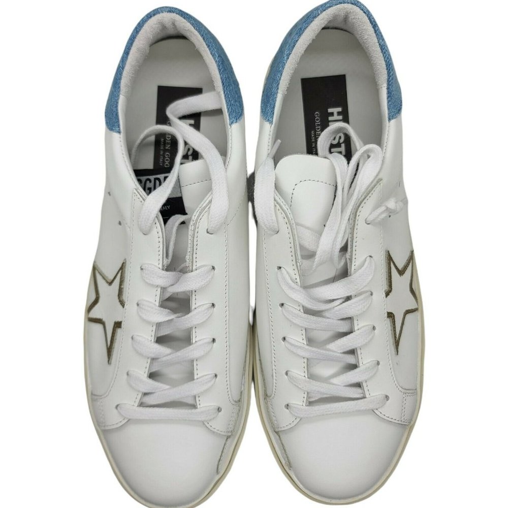 $560 Women's Sz 41 Golden Goose Hi Star Leather Lace Up Sneakers - Picture 2 of 12